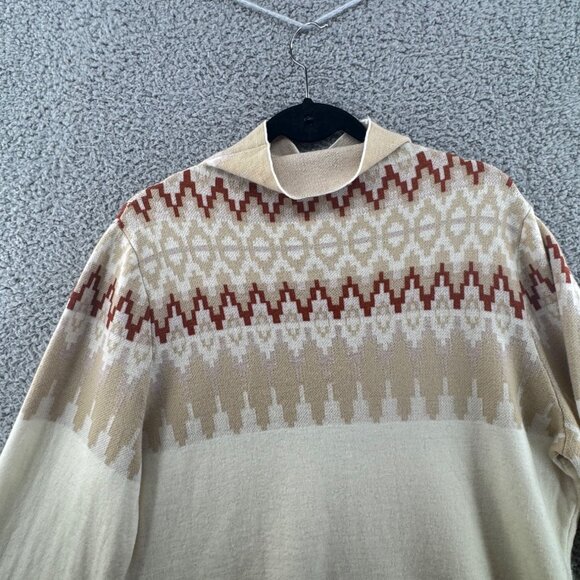 Icelandic Design 100% Merino Wool Mock Turtleneck Sweater Cream Size XL - Picture 5 of 7